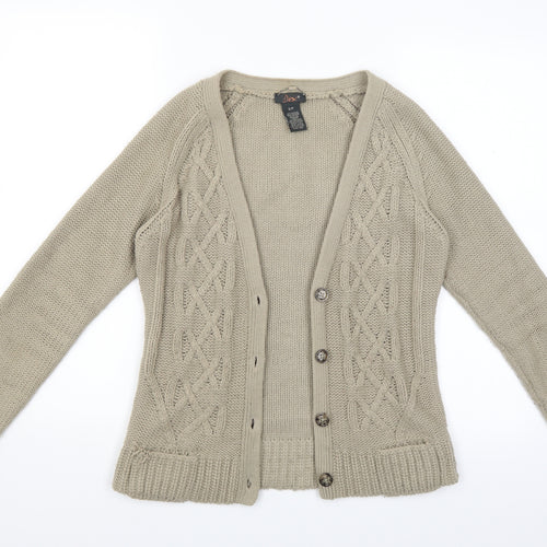 DEX Products Womens Beige  Knit Cardigan Jumper Size S