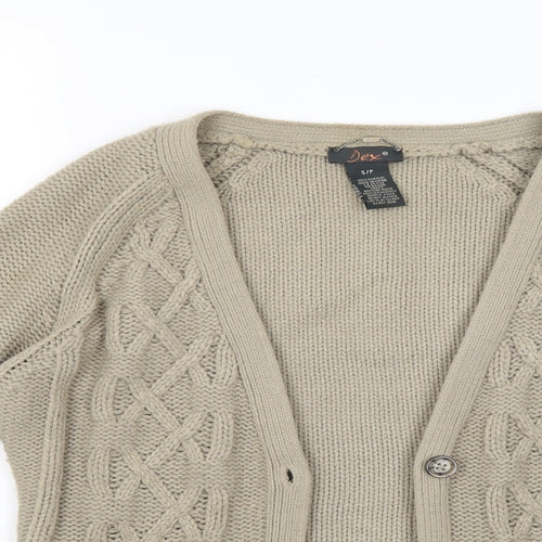 DEX Products Womens Beige  Knit Cardigan Jumper Size S