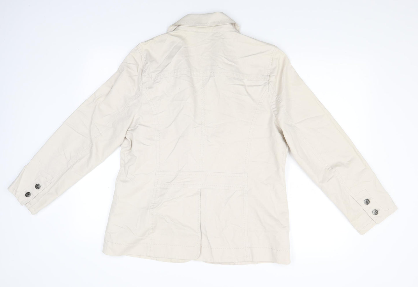 Maine Womens Beige   Military Jacket Jacket Size 14