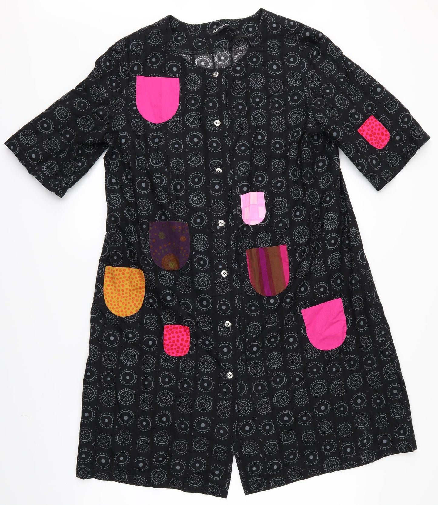 Marimekko Womens Black   Basic Button-Up Size 12