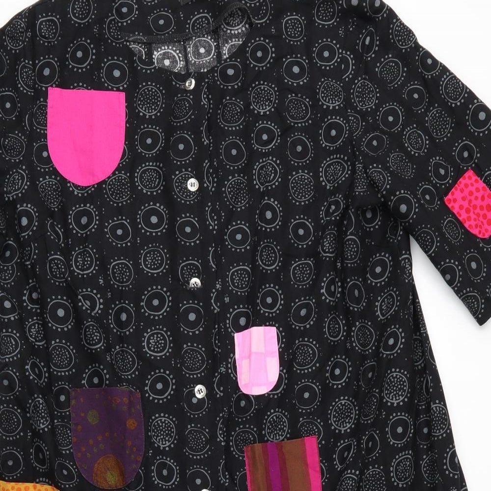 Marimekko Womens Black   Basic Button-Up Size 12