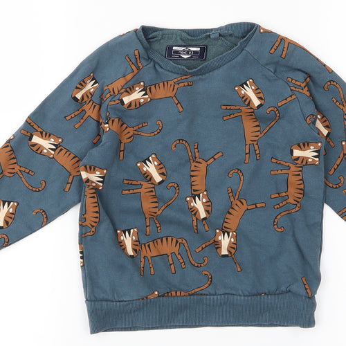 NEXT Boys Blue   Pullover Jumper Size 3-4 Years  - Tigers