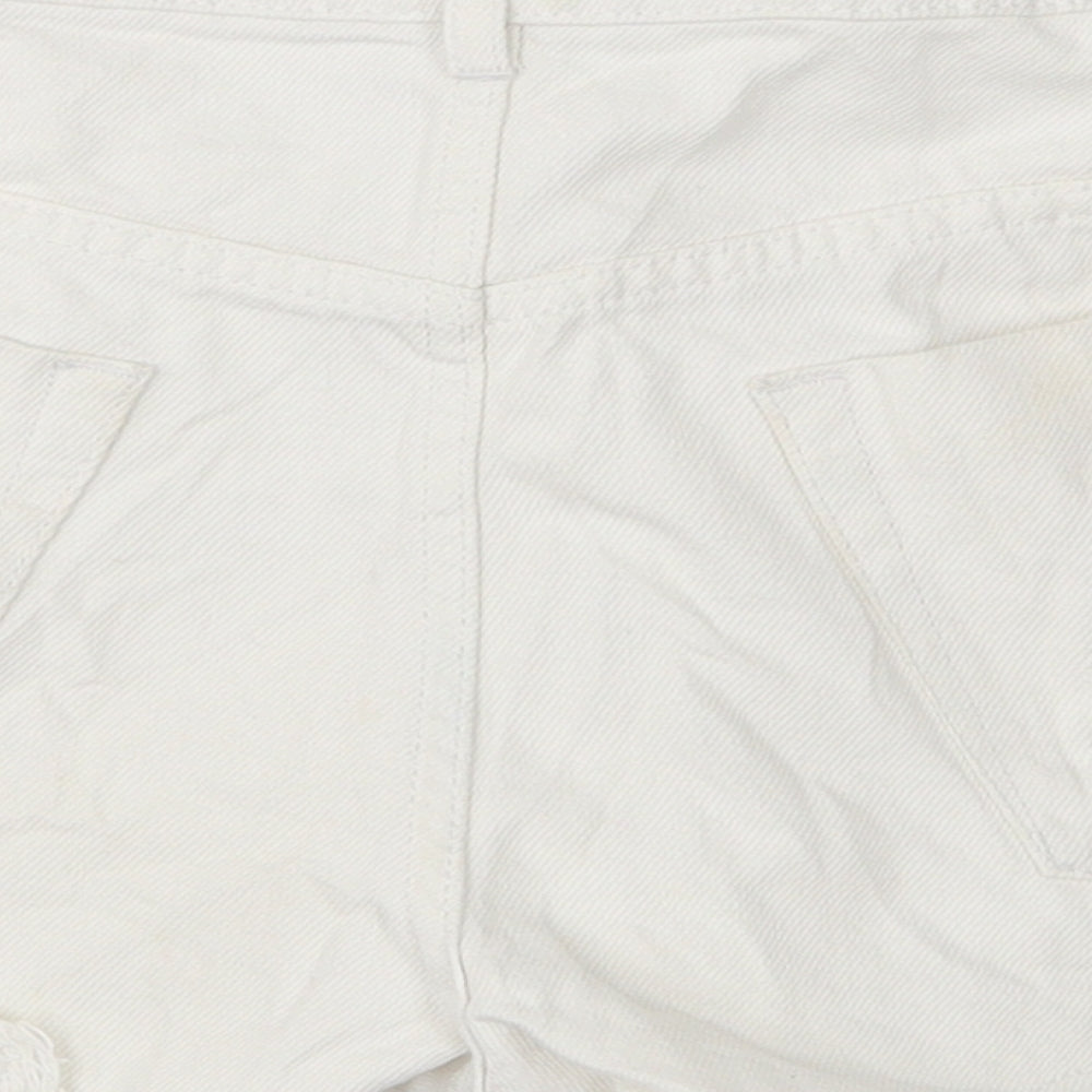 Michelle Keegan Womens White   Cut-Off Shorts Size 14