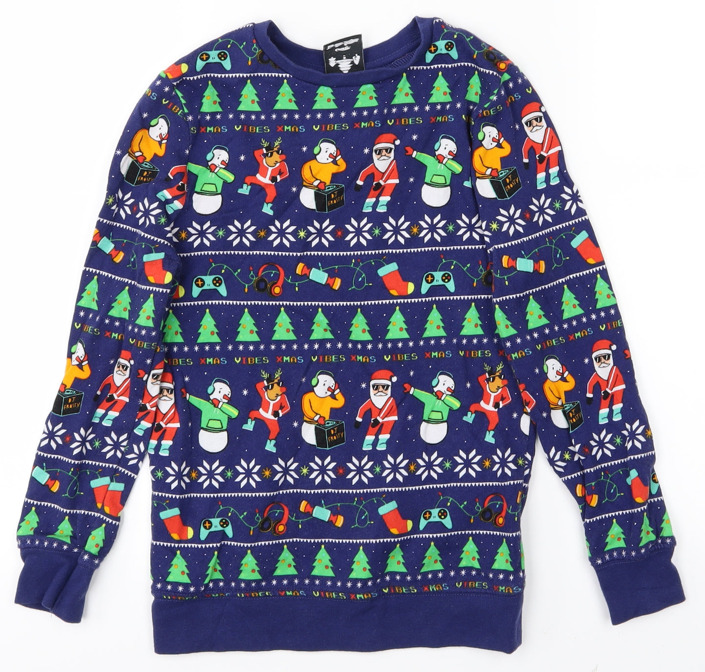 George Boys Blue   Pullover Jumper Size 7-8 Years  - Christmas Vibes