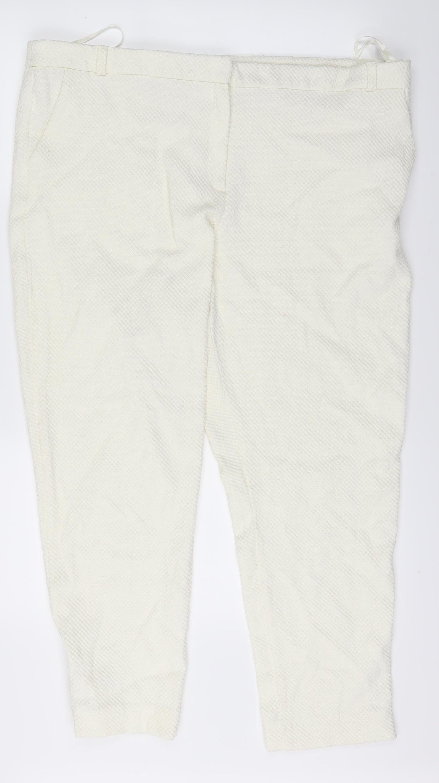 GOK Womens White   Chino Trousers Size 20 L24 in