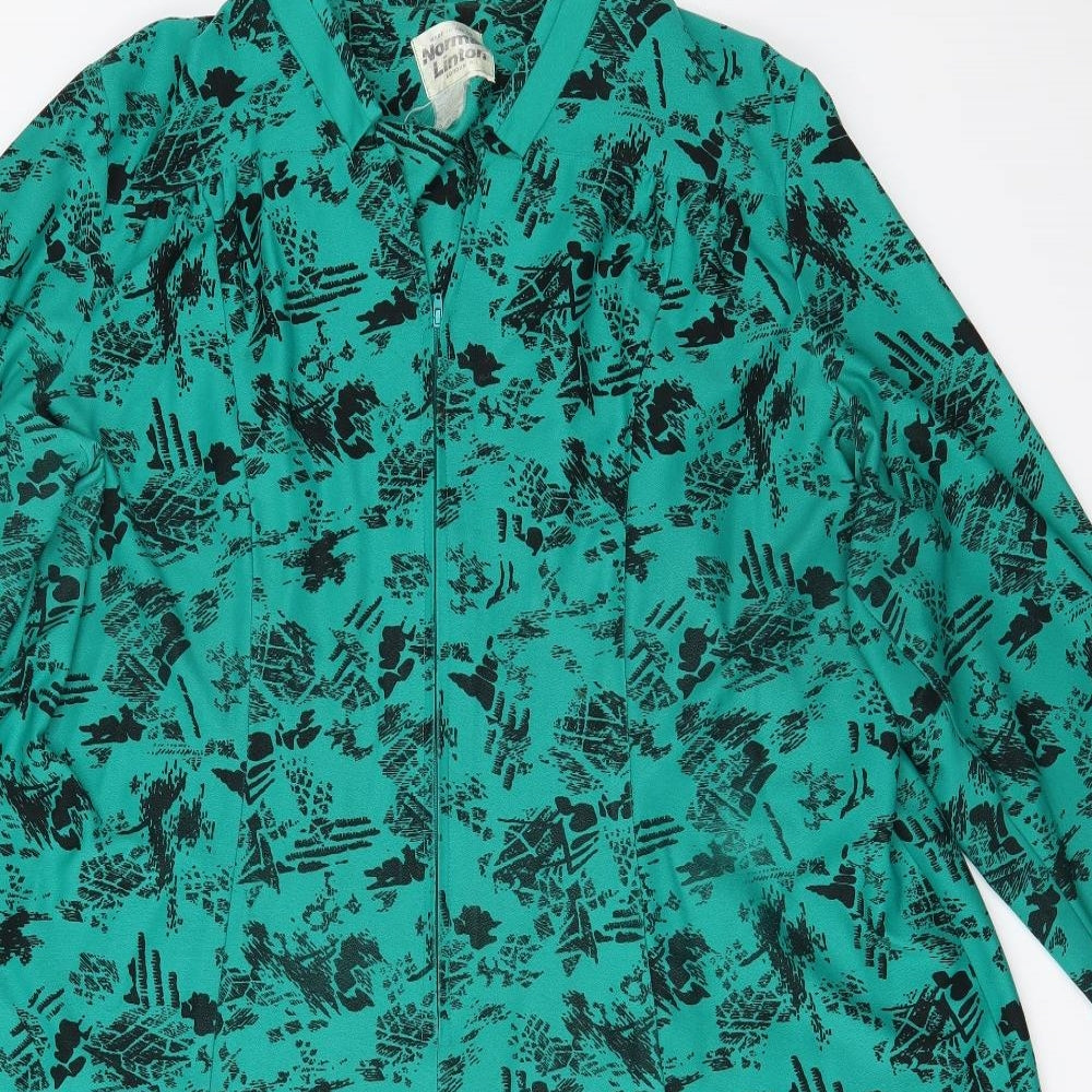 Norman Linton Womens Green Fair Isle  A-Line  Size 26