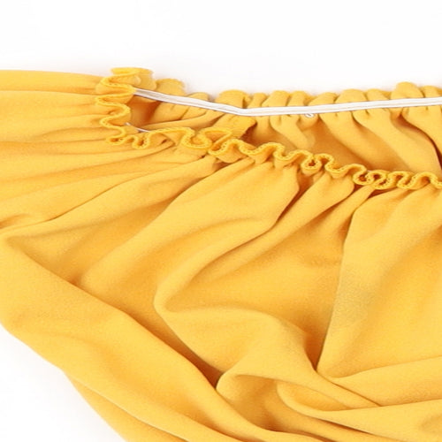 New Look Womens Yellow   Basic T-Shirt Size 6  - Cropped