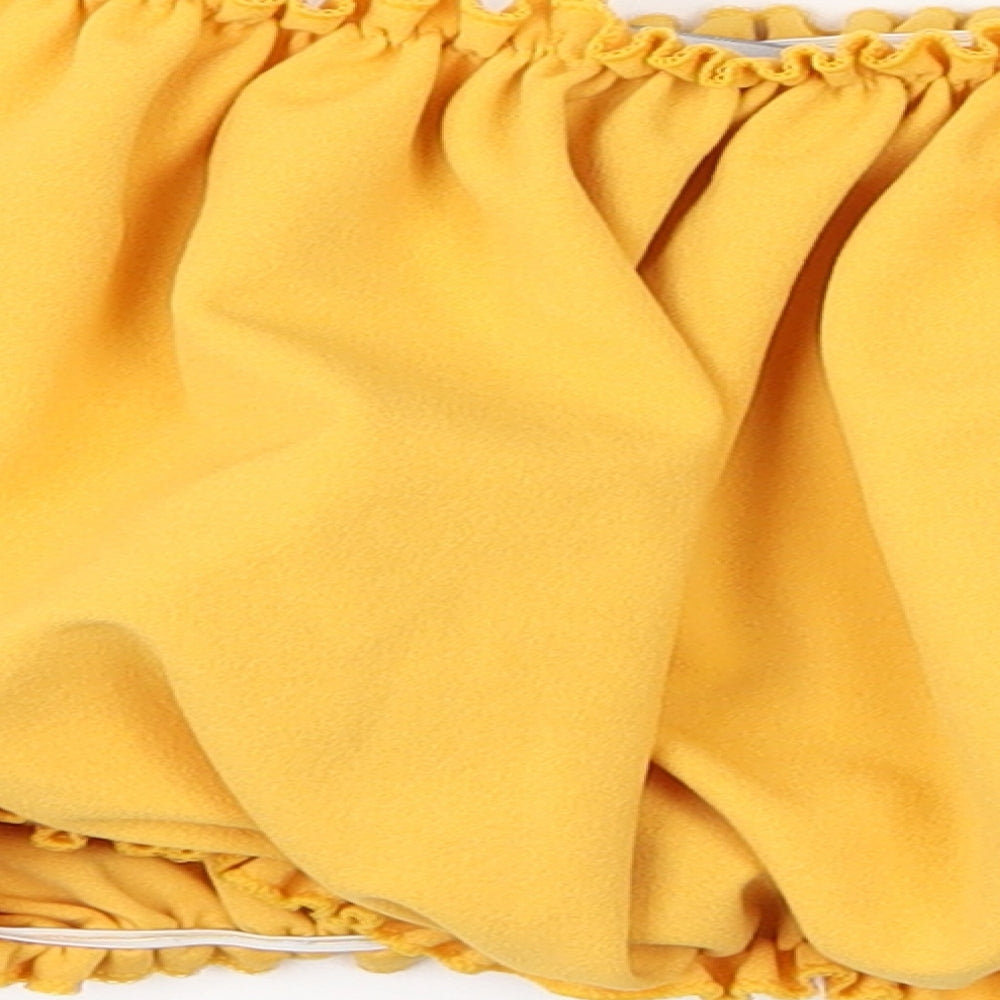 New Look Womens Yellow   Basic T-Shirt Size 6  - Cropped
