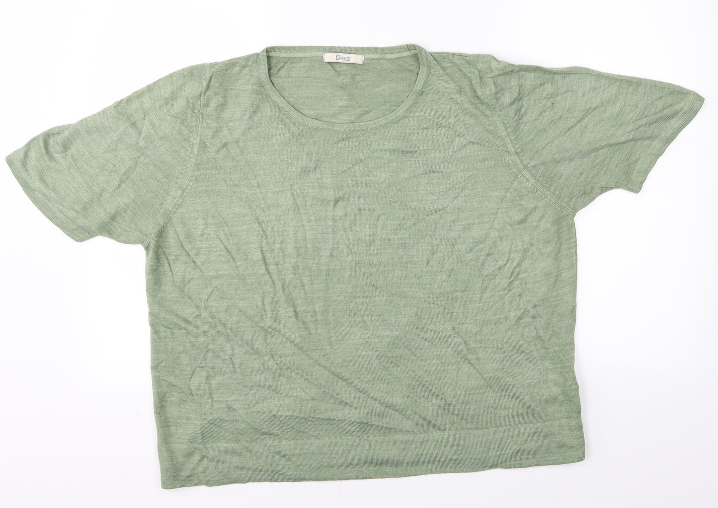 M&S Womens Green   Basic T-Shirt Size 20