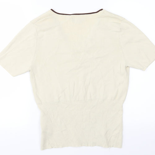 Sky Designs Womens Beige   Basic T-Shirt Size M  - Flowers