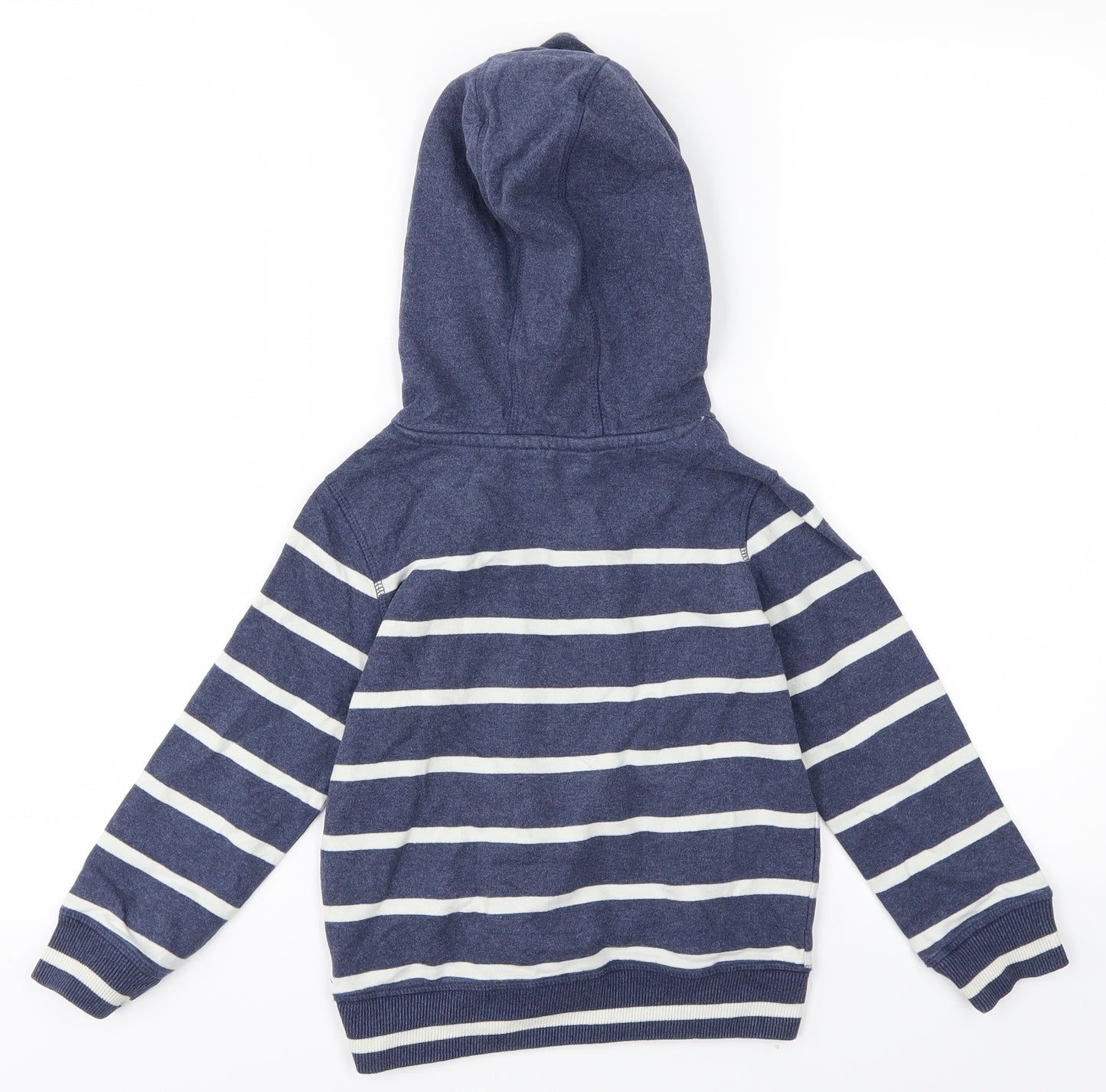 John Lewis Boys Blue Striped  Pullover Hoodie Size 5 Years