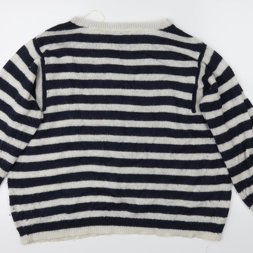 George Womens Blue Striped  Pullover Jumper Size 14