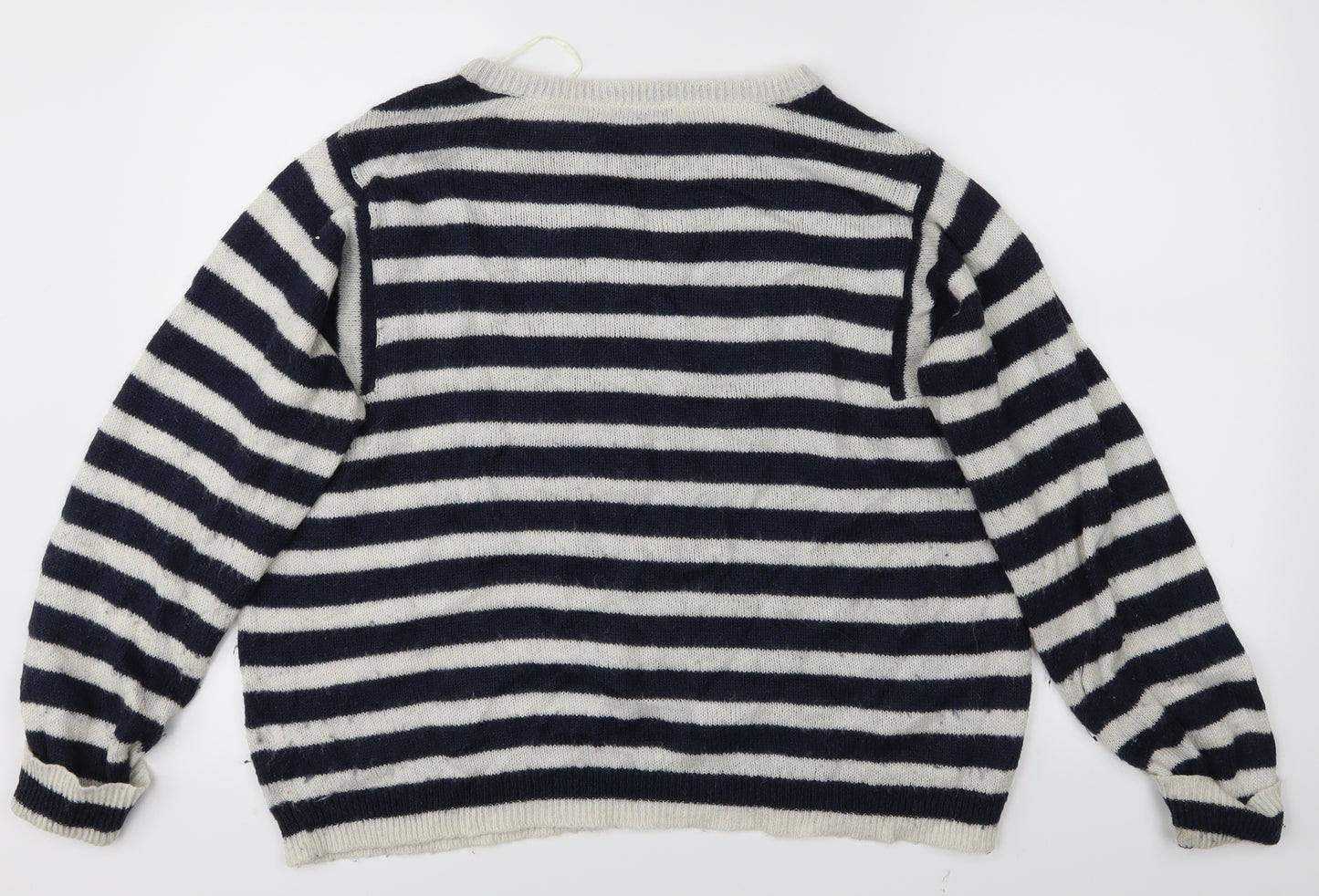 George Womens Blue Striped  Pullover Jumper Size 14