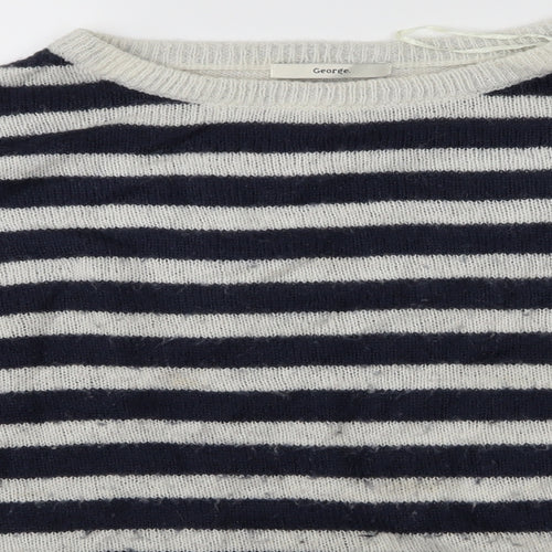 George Womens Blue Striped  Pullover Jumper Size 14