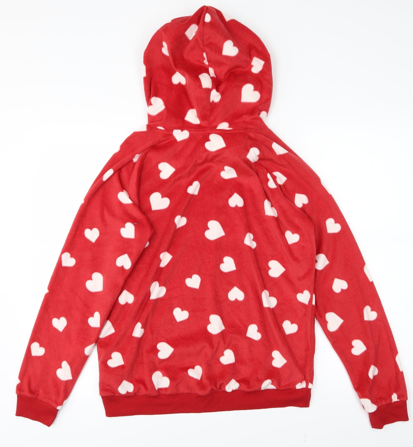 M&S Womens Red   Pullover Hoodie Size 10  - Hearts