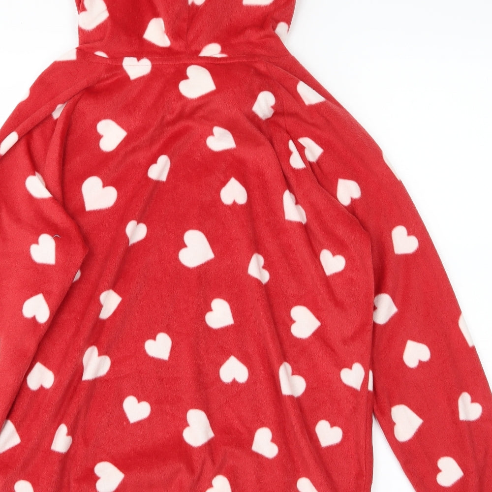 M&S Womens Red   Pullover Hoodie Size 10  - Hearts
