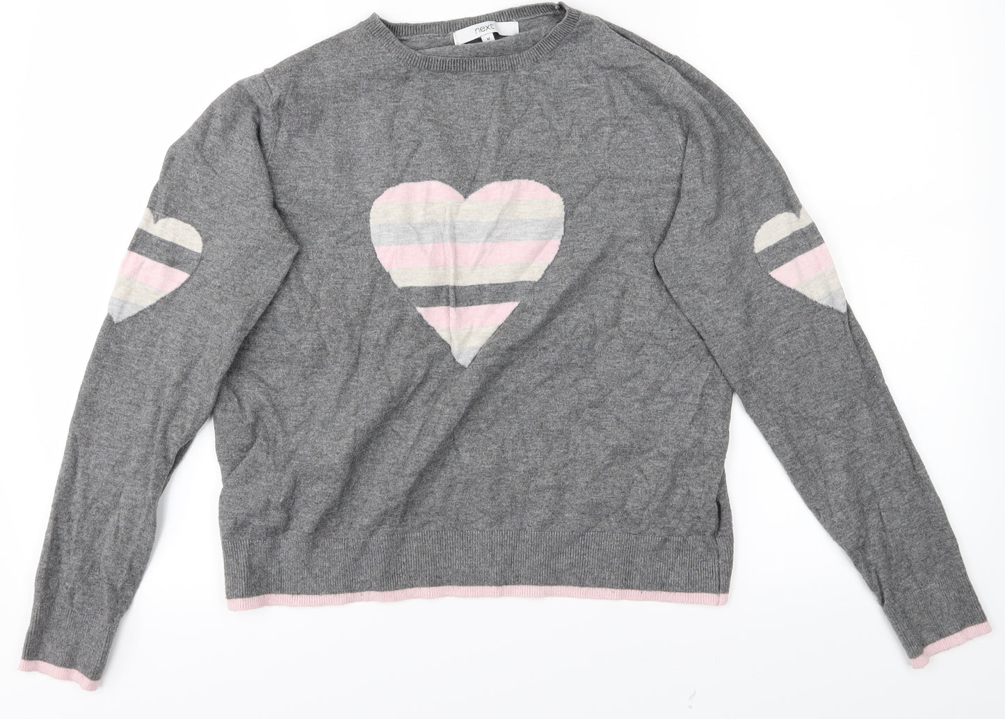 NEXT Womens Grey   Basic T-Shirt Size M  - Heart
