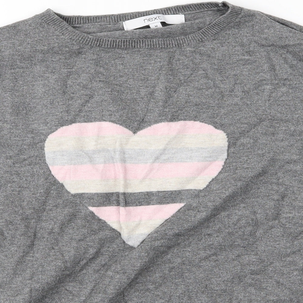 NEXT Womens Grey   Basic T-Shirt Size M  - Heart
