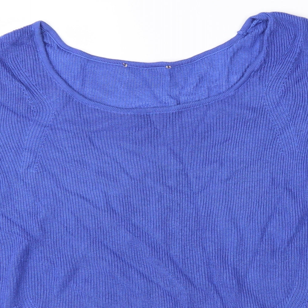 M&S Womens Blue   Basic T-Shirt Size 18
