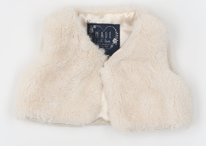 Young Dimension Girls White Basic Coat Coatigan Size 0-3 Months