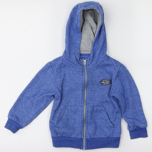 Mini Rebel Boys Blue   Full Zip Hoodie Size 2-3 Years