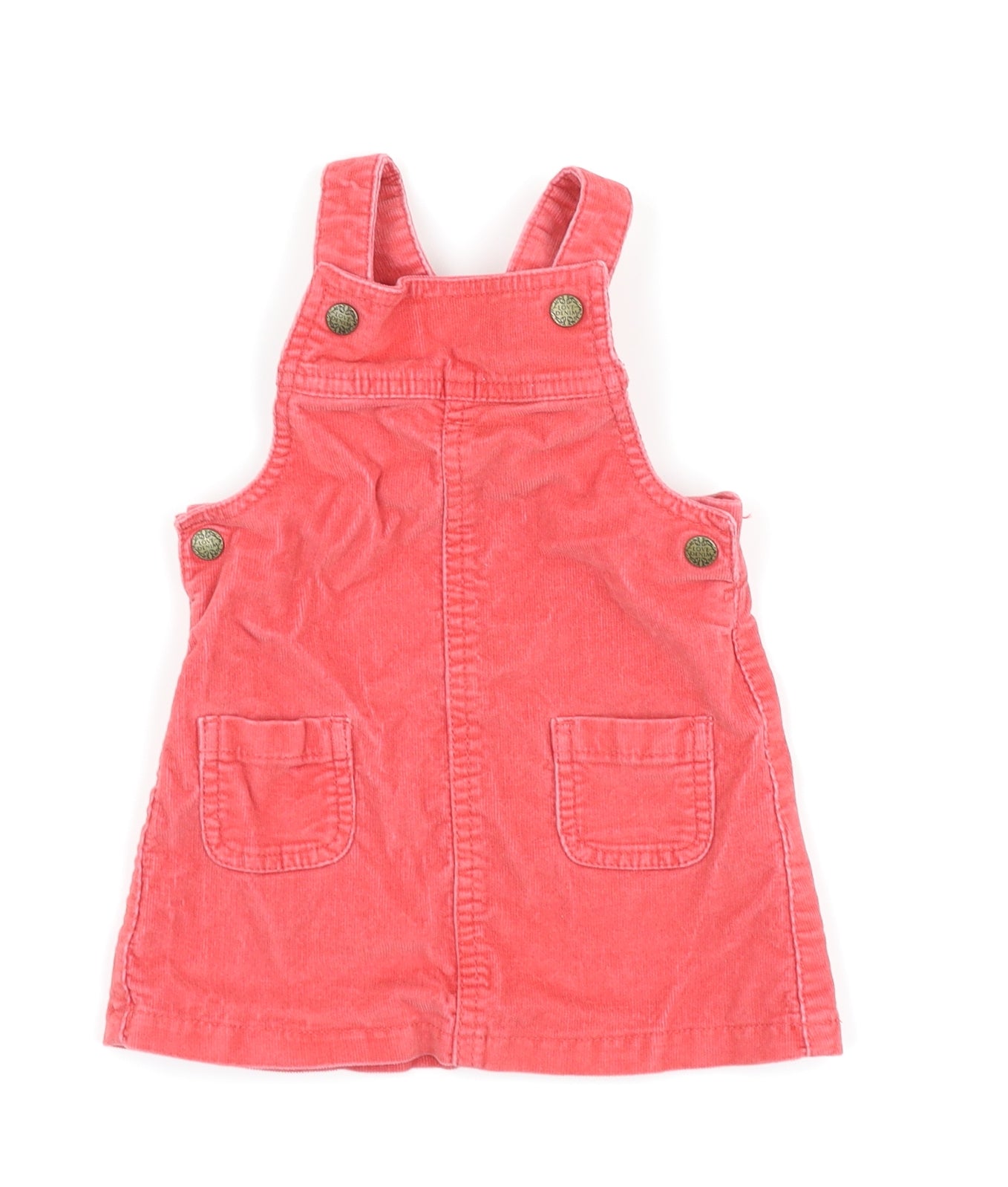 F&F Girls Pink  Corduroy Pinafore/Dungaree Dress  Size 9-12 Months