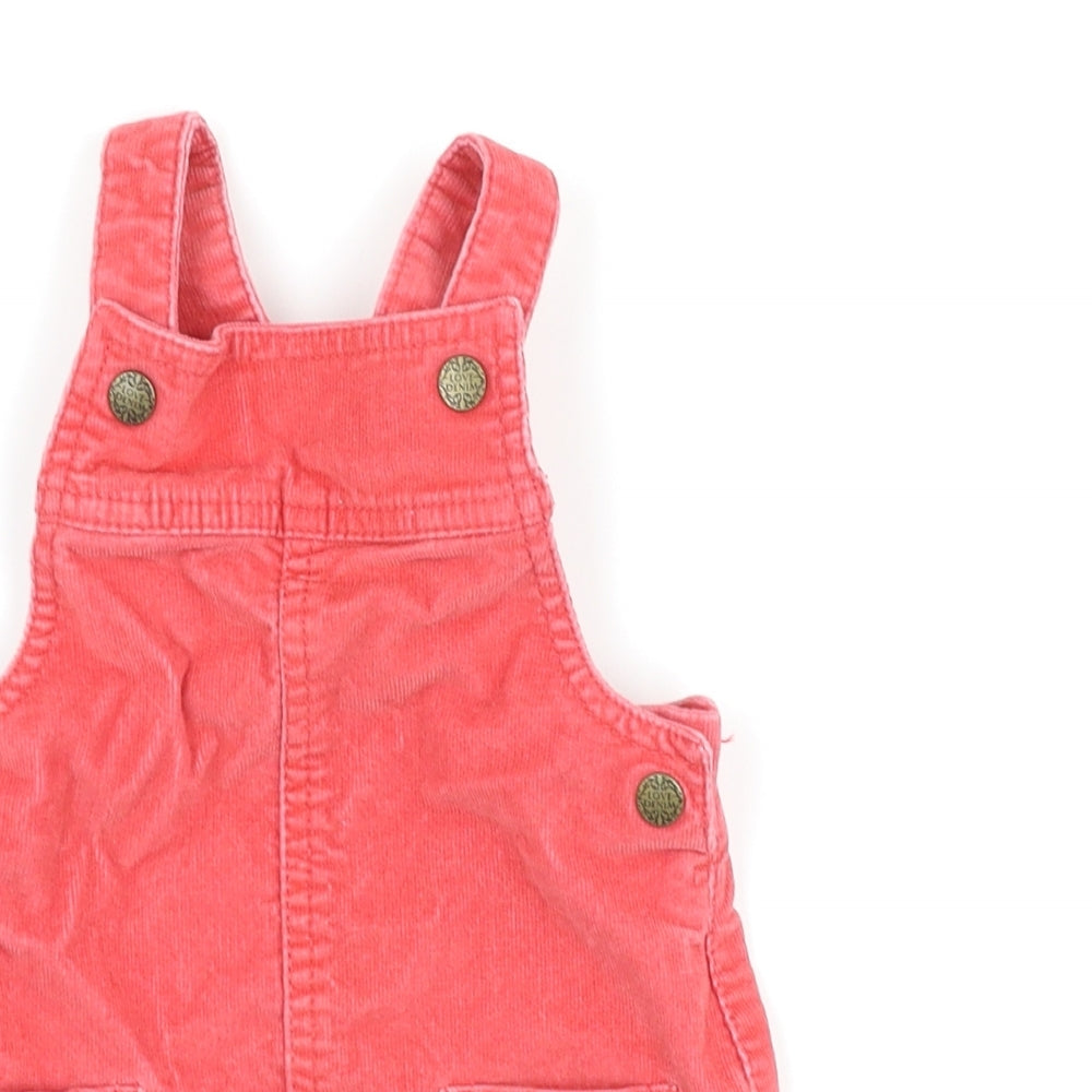 F&F Girls Pink  Corduroy Pinafore/Dungaree Dress  Size 9-12 Months