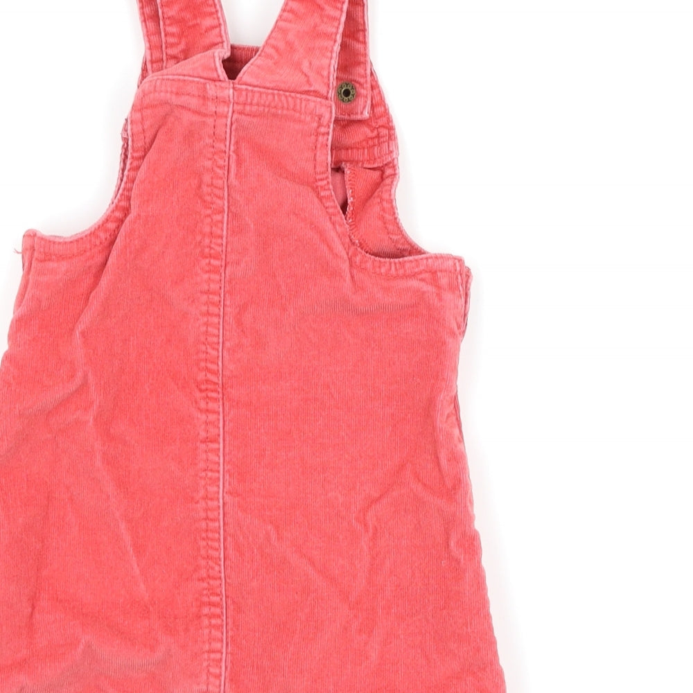 F&F Girls Pink  Corduroy Pinafore/Dungaree Dress  Size 9-12 Months