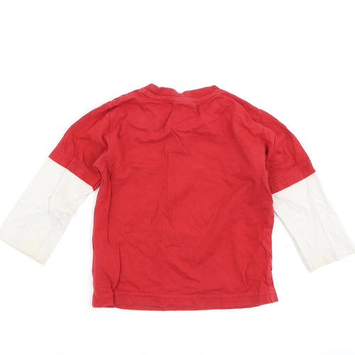 NEXT Boys Red   Basic T-Shirt Size 18-24 Months  - tractor