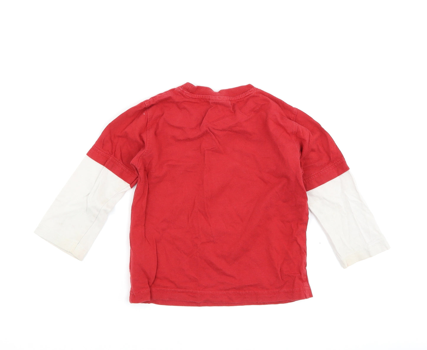 NEXT Boys Red   Basic T-Shirt Size 18-24 Months  - tractor