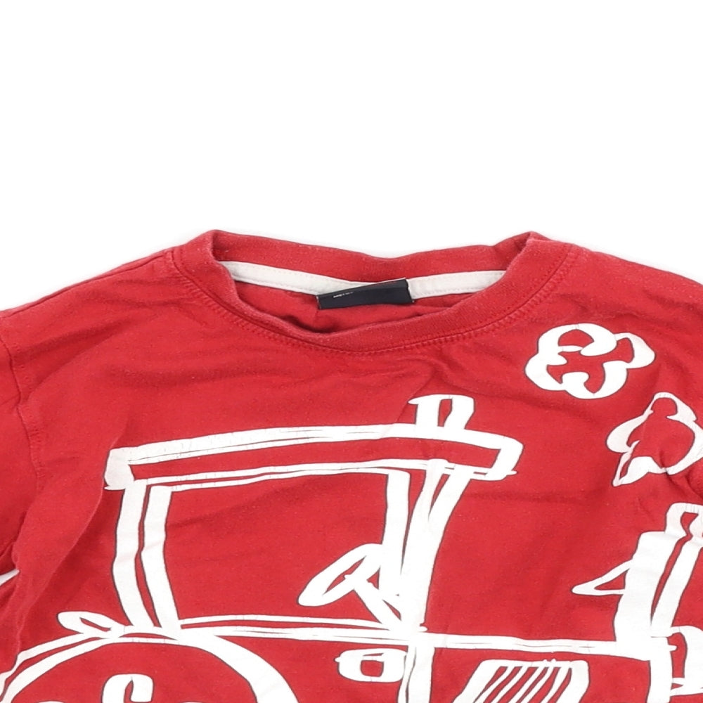 NEXT Boys Red   Basic T-Shirt Size 18-24 Months  - tractor