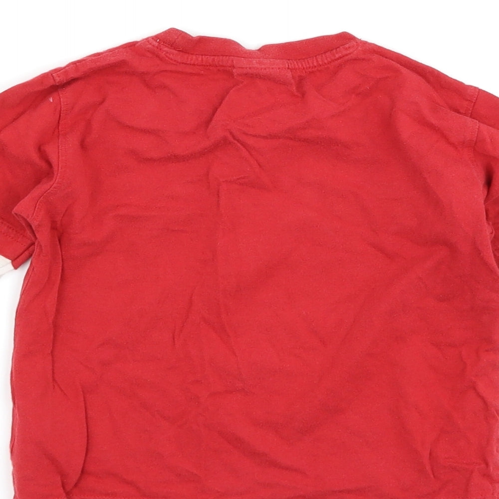 NEXT Boys Red   Basic T-Shirt Size 18-24 Months  - tractor