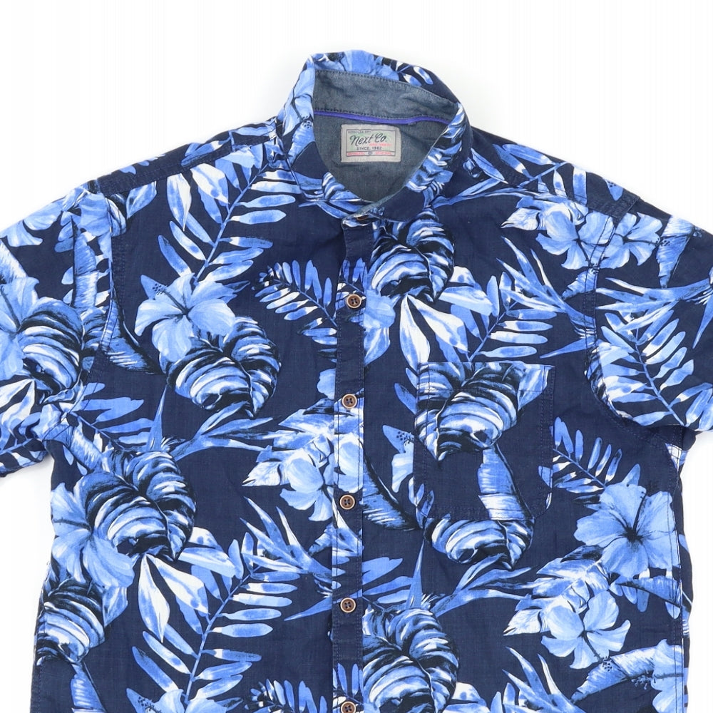 NEXT Boys Black Floral  Basic Button-Up Size 12 Years