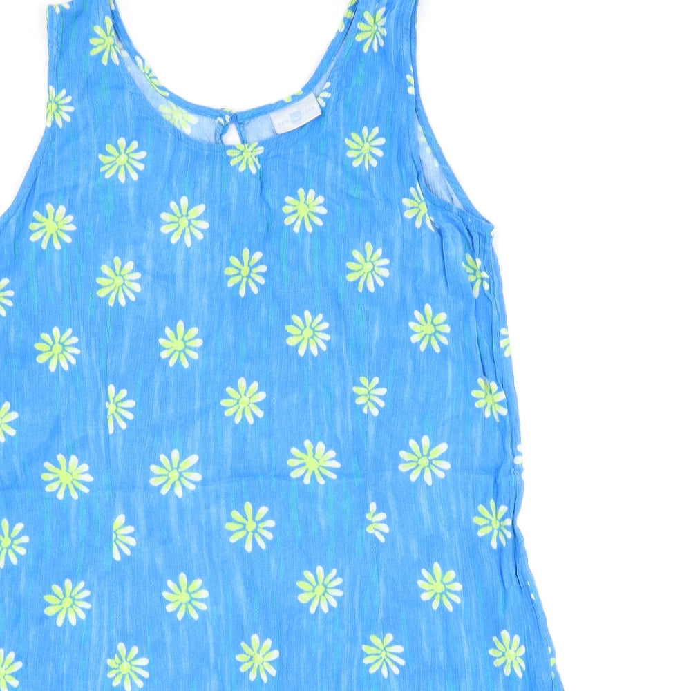 New Look Womens Blue Floral  Tank Dress  Size 14