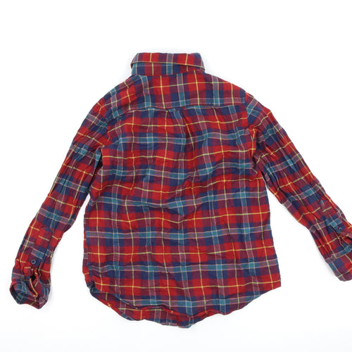 Lacoste Boys Red Check  Basic Button-Up Size 8 Years
