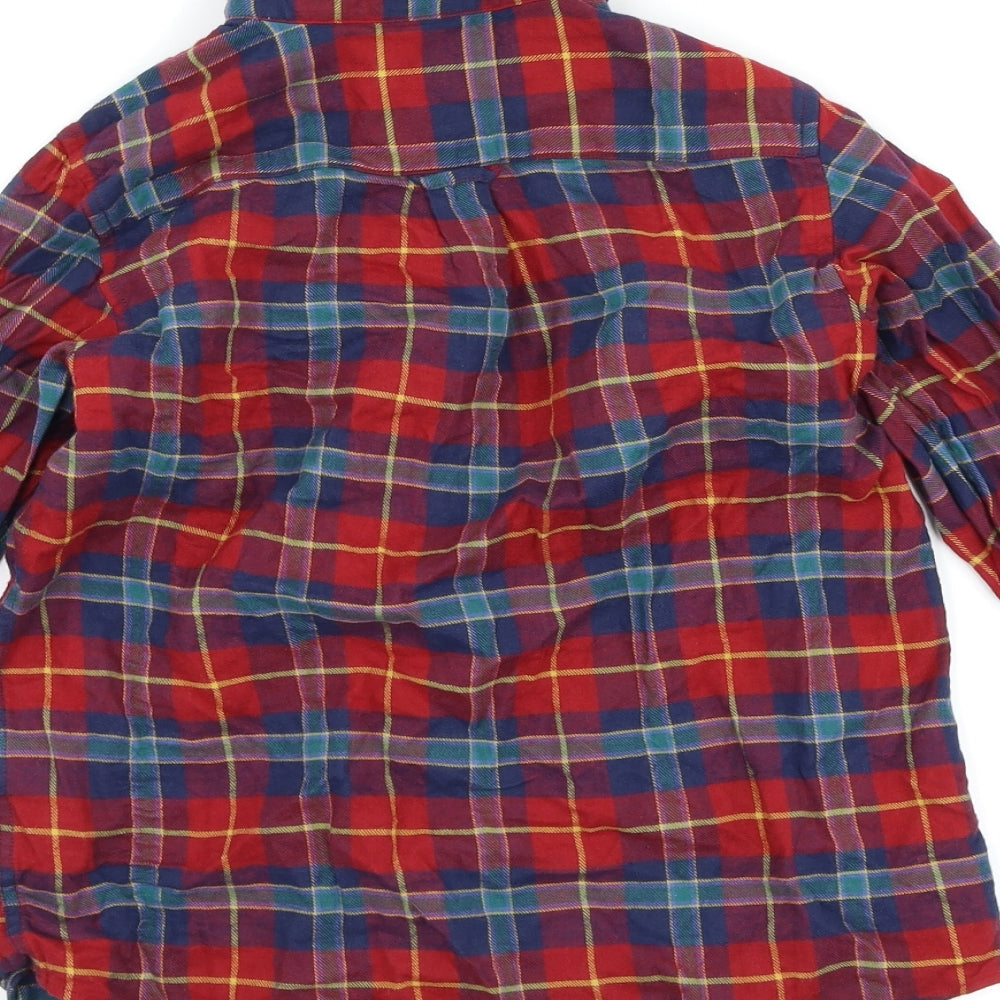 Lacoste Boys Red Check  Basic Button-Up Size 8 Years