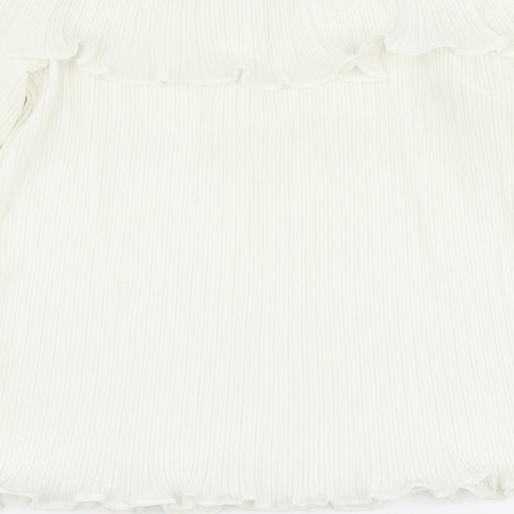 PRETTYLITTLETHING Womens White   Basic Blouse Size 12  - pleated