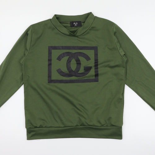 AX Paris Womens Green   Pullover Sweatshirt Size M  - graphic