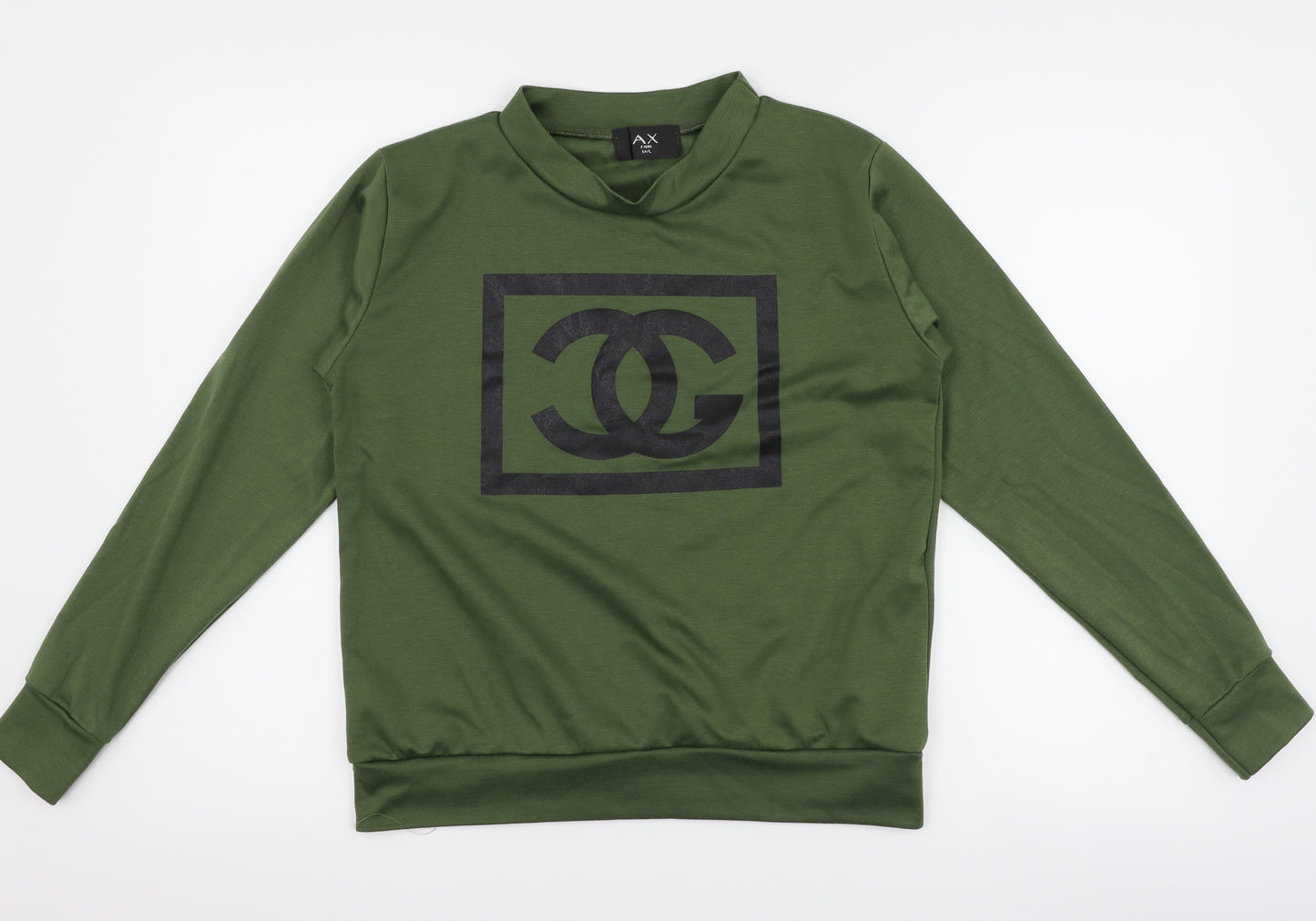 AX Paris Womens Green   Pullover Sweatshirt Size M  - graphic