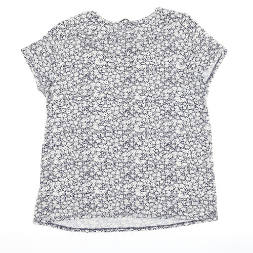 George Womens Blue Floral  Basic T-Shirt Size 16