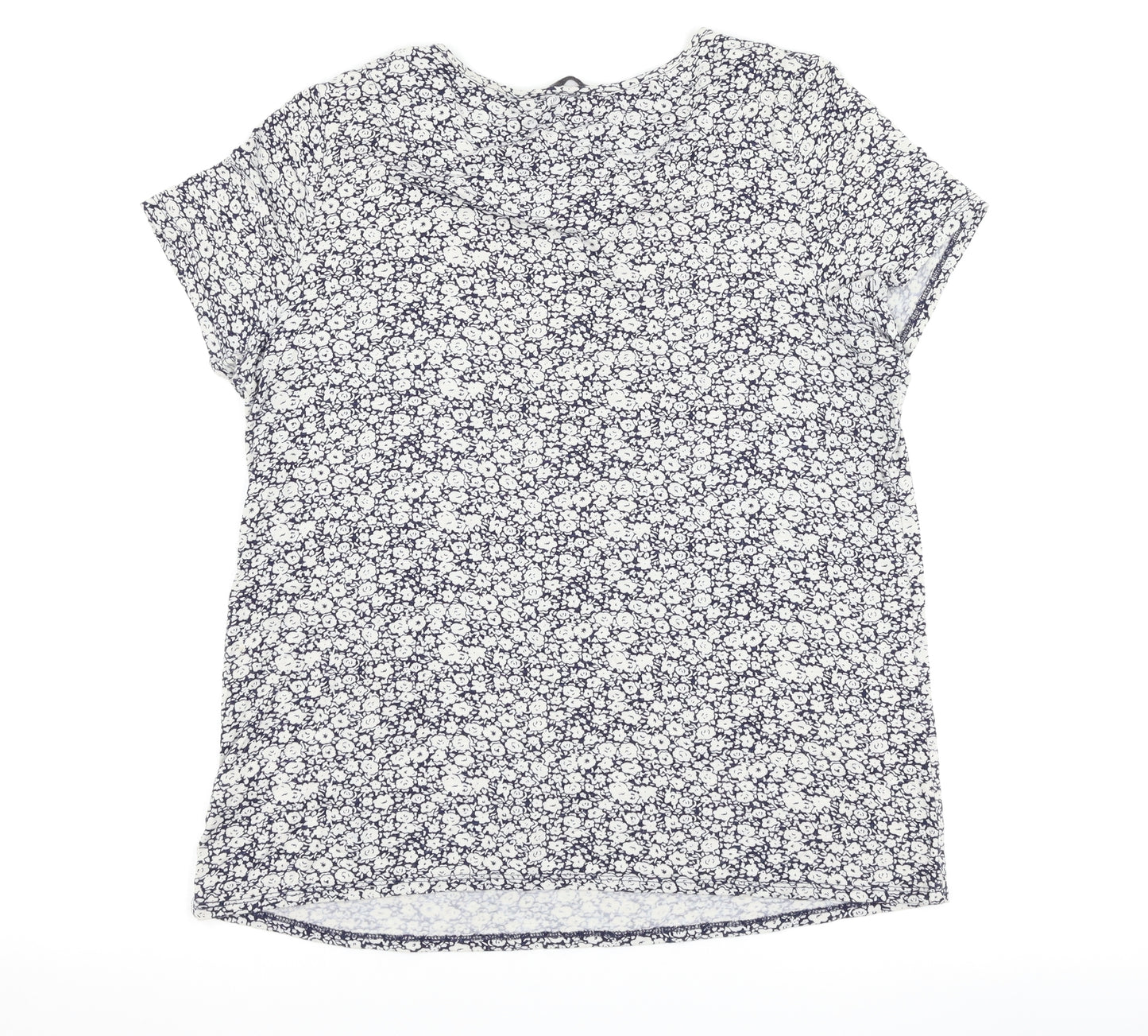 George Womens Blue Floral  Basic T-Shirt Size 16