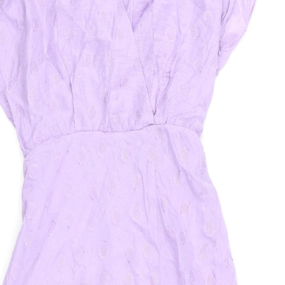 Zara Womens Purple Floral  A-Line  Size M