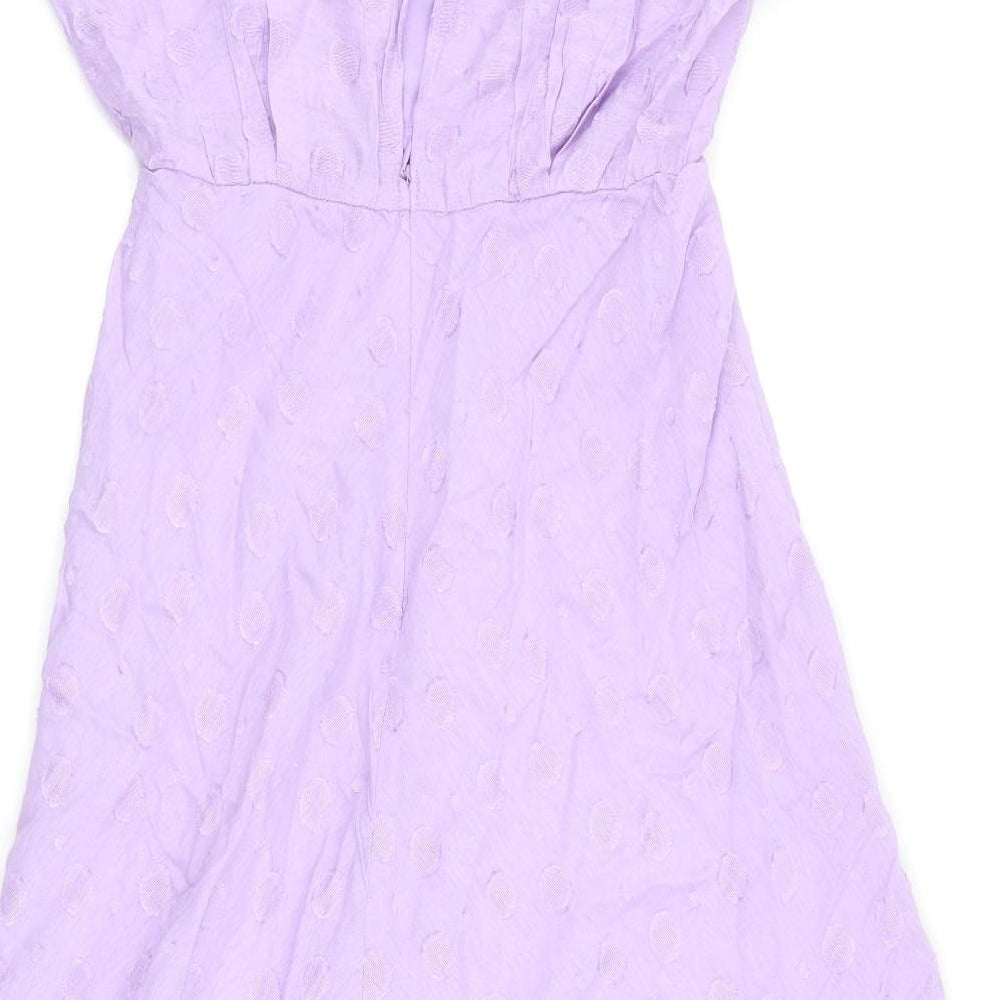 Zara Womens Purple Floral  A-Line  Size M