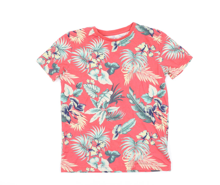 NEXT Boys Red Floral Basic T-Shirt Size 8 Years
