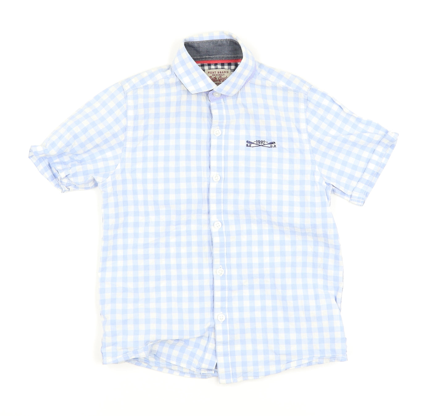 NEXT Boys Blue Check  Basic Button-Up Size 6 Years