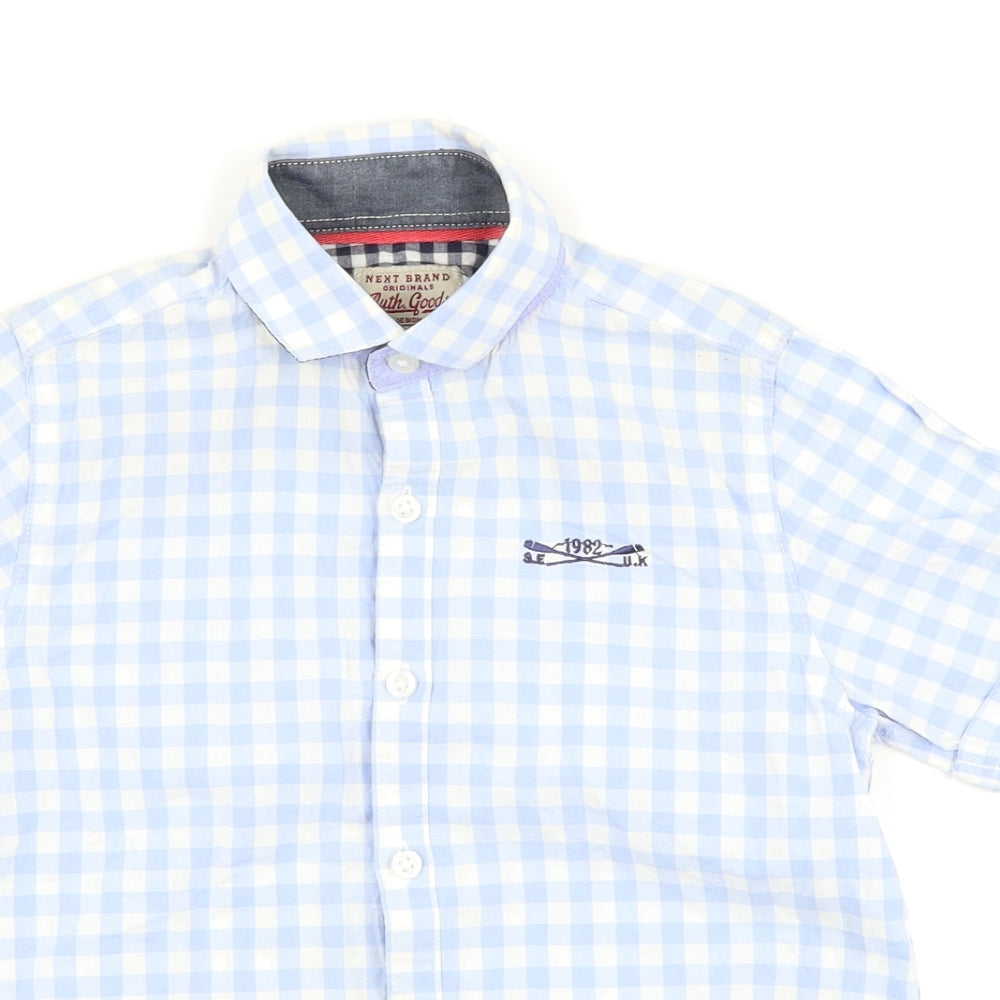 NEXT Boys Blue Check  Basic Button-Up Size 6 Years