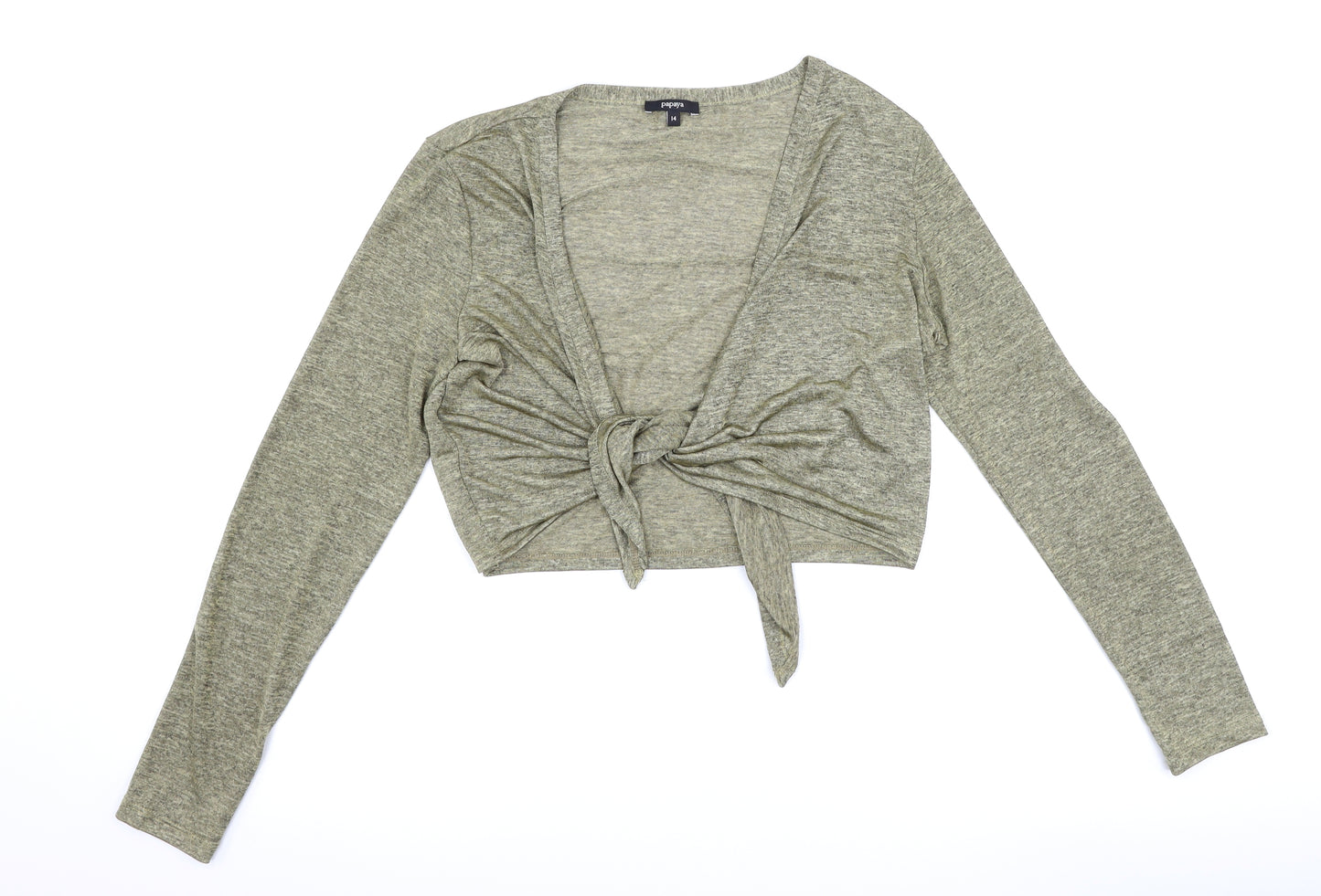 Papaya Womens Brown   Cardigan Jumper Size 14  - tie front