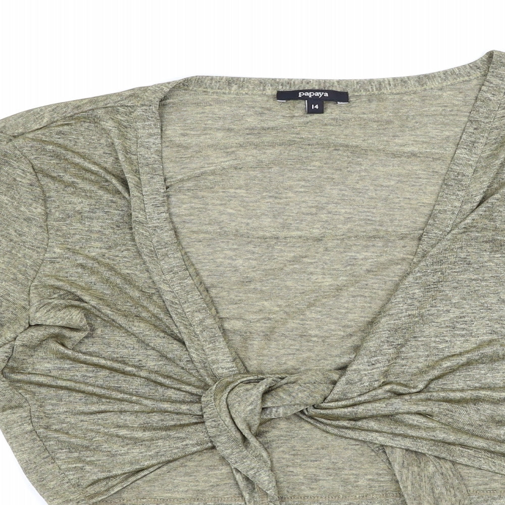 Papaya Womens Brown   Cardigan Jumper Size 14  - tie front