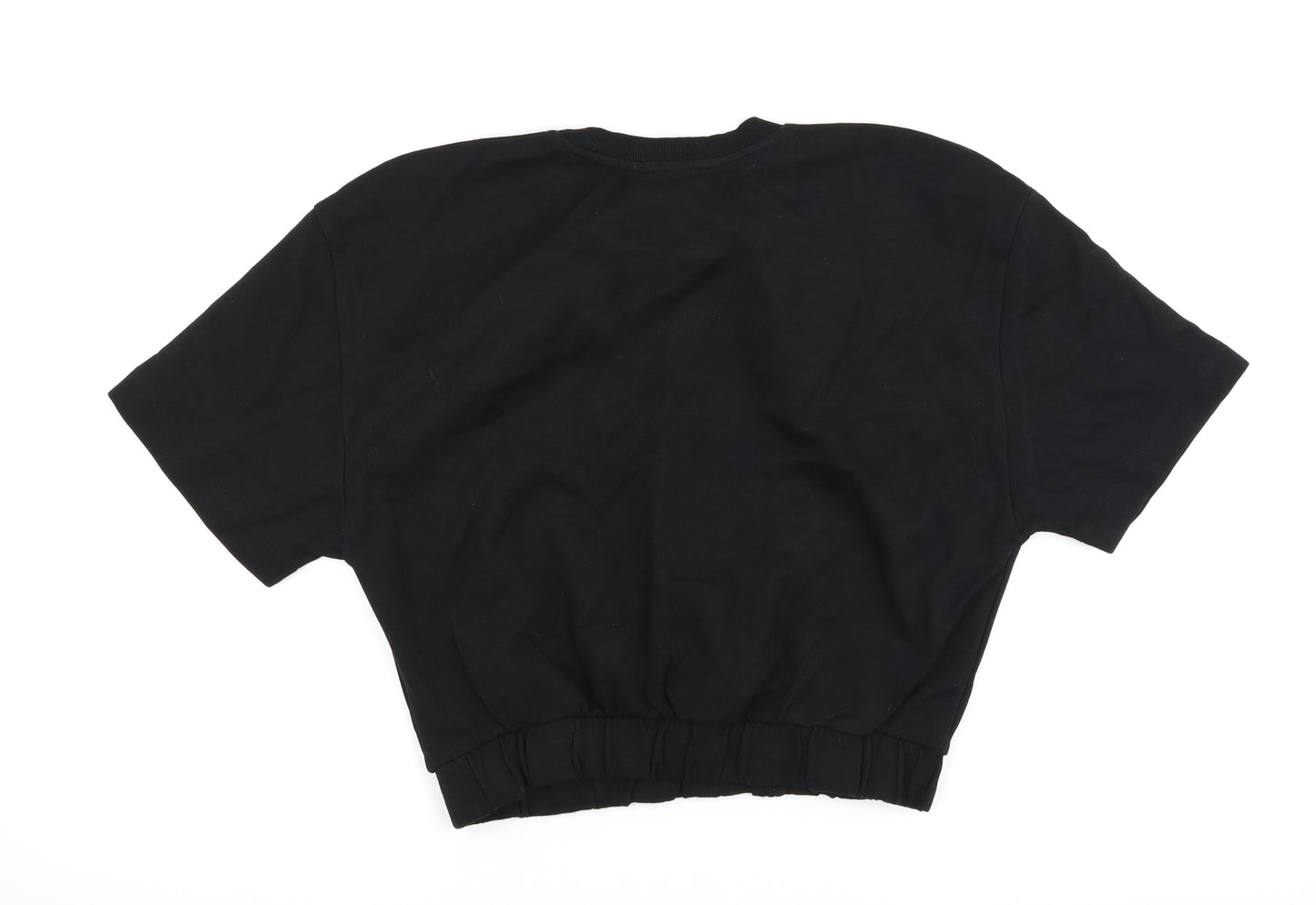 Zara Womens Black   Cropped T-Shirt Size L