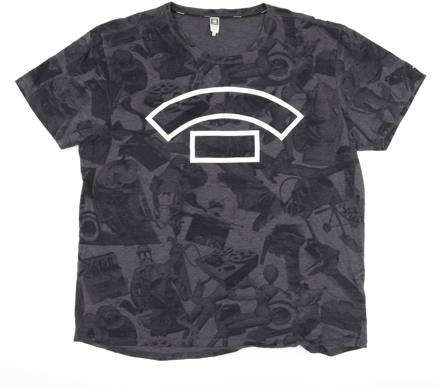 G-STAR RAW Mens Black    T-Shirt Size 3XL  - graphic